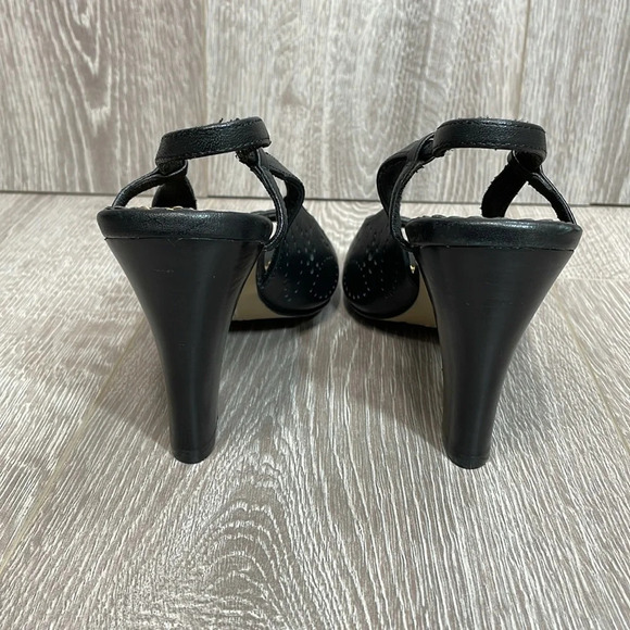 NWOT Seychelles Black Leather Slingback Pumps Heels 7.5 - Picture 3 of 16